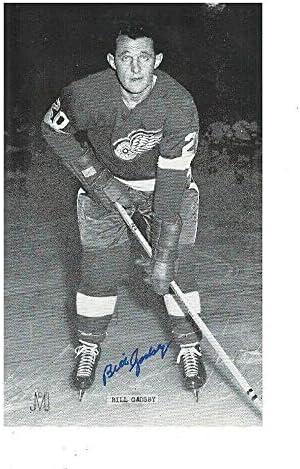 Bill Gadsby a semnat Cartea poștală a Aripilor Red Detroit - Fotografii NHL autografate