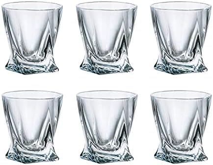 Cadouri mondiale Crystalite Quadro Collection Set Modern de ochelari decorativi din cristal artizanal - Ochelari tequila de