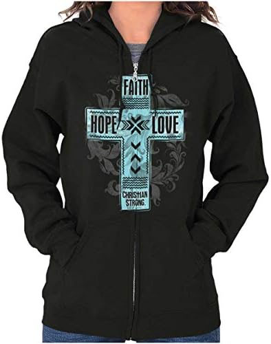 Credință speranță dragoste cross christian zip hanorac cu hanorac