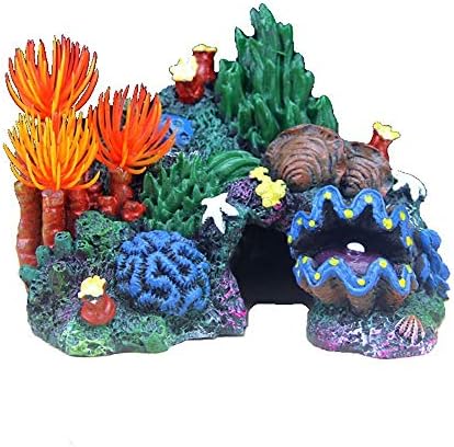 Decorațiuni pentru rezervoare de pește Moneyn, decorațiuni de acvariu, din rășină Coral Anemone Conch Peisagistică potrivită