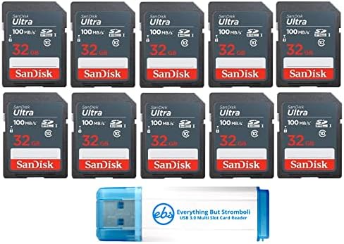 SanDisk 32gb Ultra SD card de memorie SDHC UHS-I Card 100 MB / Clasa S 10 pachet cu totul, dar Stofa din microfibră Stromboli