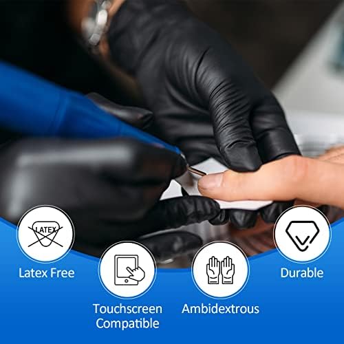 Mănuși de examinare Schneider nitril, Negre, 4 mil, fără Latex, mănuși de unică folosință pentru Medicină, curățare și pregătire