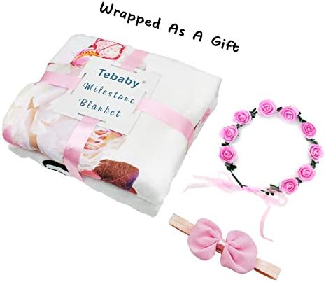 Baby lunar Milestone Blanket Girl-Floral nou-născut lună pătură personalizate duș cadou moale pluș Fleece fotografie fundal