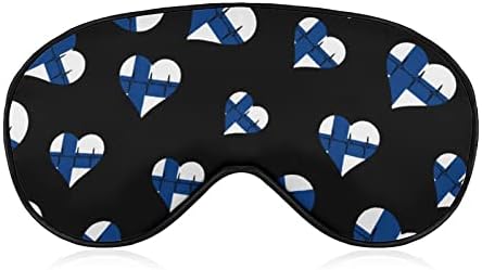 Iubiți Finlanda Bătăi de inimă pentru somn, mască de ochi nuanță cu curea reglabilă cu curea în ochi pentru călătorii în avion