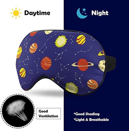 Planete și constelații masca de somn moale mască portabilă cu ochi de ochi cu curea reglabilă pentru bărbați pentru femei