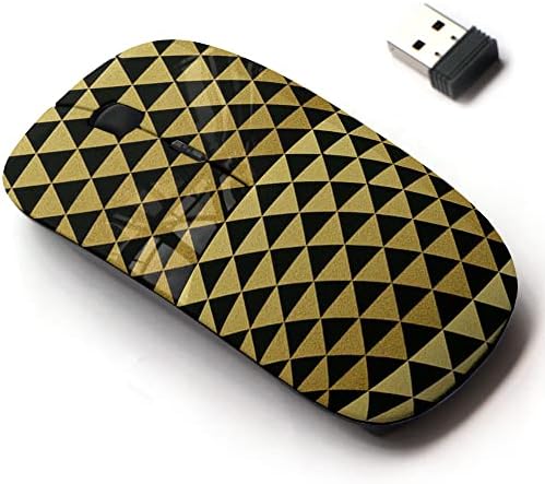 Mouse Wireless 2.4 G cu Design drăguț pentru toate laptopurile și desktopurile cu receptor Nano-triunghiuri de aur
