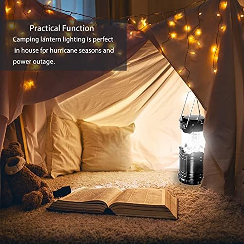 Lămpa de lanternă cu LED Gioyonil, 2 pachete de bateria portabilă cu baterie, lumini de cort pliabile, pop -up lanterna Survival