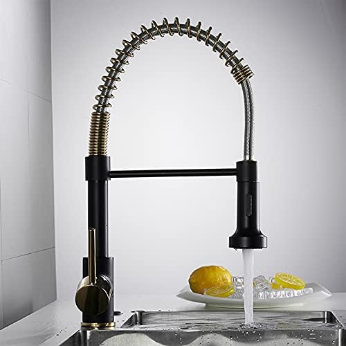 Robinete Chiuvetă de bucătărie robinet Mixer, robinet de bucătărie cu stâlp dublu cu pulverizator cu tragere în jos 360 pulverizator