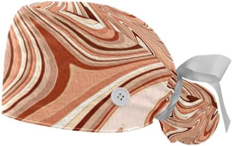 Capace medicale Lorvies pentru femei cu butoane părul lung, capac de lucru reglabil în 2 piese, abstract colorat Swirl Trippy