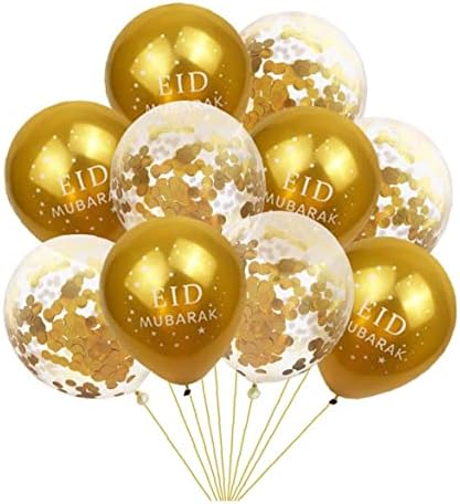 Eid Mubarak Balloons 10pcs Happy Eid Gold Latex Balloane Musulmane Festivaluri Decor