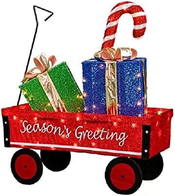 Vagon de Crăciun de vacanță cu cutii cadou - decorare de Crăciun pre -luminat