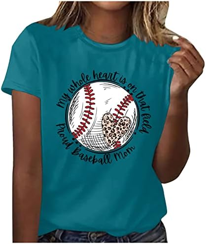 Femei de baseball tricou cu scrisoare tipărire grafică tricouri drăguțe mamă topuri tricouri cu mânecă scurtă standard-potrivită