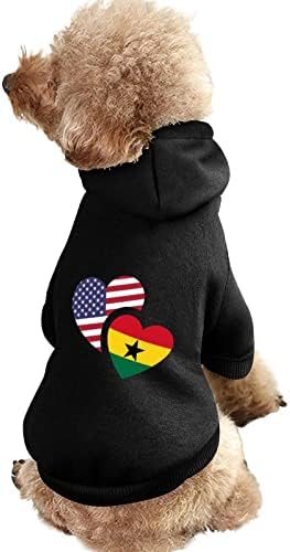 Ghana SUA Flag Flag Hoodie pulovere pulover cu hanorac pentru animale de companie haine cu glugă haine pentru câini și pisici