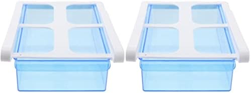 Cabilock frigider frigider 2 buc alunecare depozitare mai clare strat partiție bucătărie Frigider titularul Albastru Rack frigider