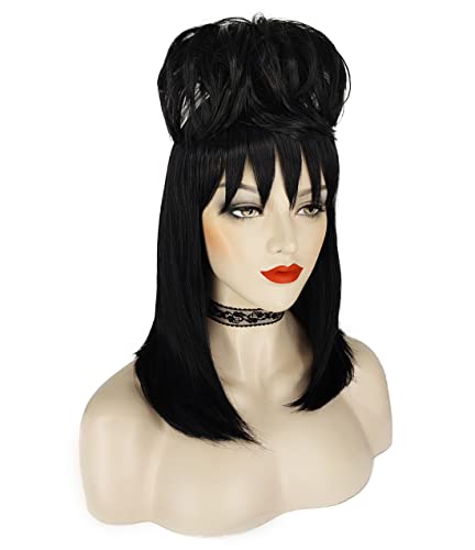 Juziviee Lung Păr Negru peruca cu colier drăguț păr natural moale cu peruca capace peruci colorate pentru costum de partid