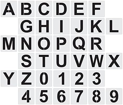 NUOBESTY alfabet Stencils 36pcs scrisoare numărul reutilizabile alfabet template-uri scrisoare Spray pictura template-uri pet