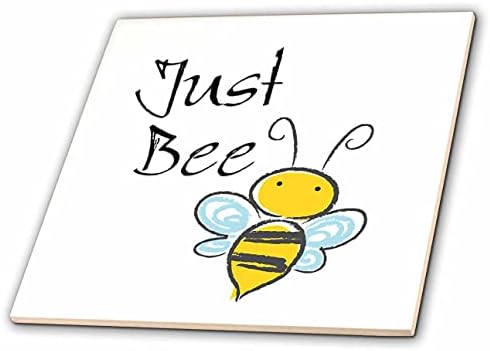 Imagine 3dRose de cuvinte doar de albine cu desene animate de albine-gresie