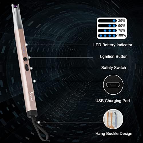 SUPRUS lumânare brichetă electric arc brichetă reîncărcabilă USB brichetă fără flacără plasmă Windproof cu LED-uri de lumină