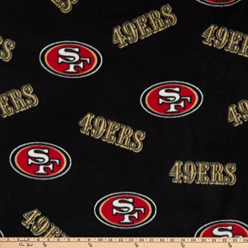 NFL Fleece San Francisco 49ers negru, țesătură de curte