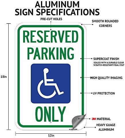 Fără parcare în fața porții | Semn de parcare de 12 x 18 din aluminiu cu calibru greu | Protejați -vă afacerea și municipalitatea