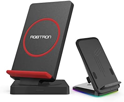 Încărcător de telefon wireless rotativ + RGB Stand de încărcare wireless