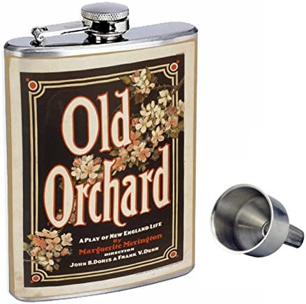 Perfecțiune în stil 8oz sticlă de whisky din oțel inoxidabil cu pâlnie gratuită D-124 Old Orchard New England Life