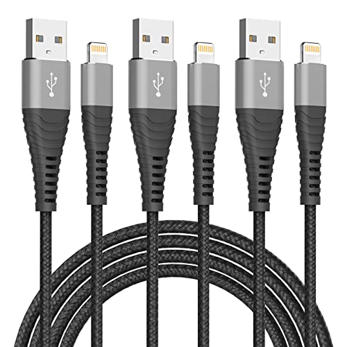 Cablu de încărcare iPhone Haydyson 3pack 10ft, cablu de încărcare Apple MFI Certified Lightning Cablu de mare viteză USB compatibilă