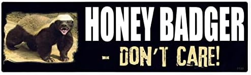 Gear Tatz - Honey Badger, Don't Care - Funny Meme Bumper Autocolant - 3 x 10 inch - fabricat profesional în SUA - Decal de