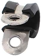 X-Dree 11mm Dia Dia cauciuc căptușit R în formă de oțel inoxidabil cu oțel inoxidabil Clipuri de fixare cablu de prindere (11