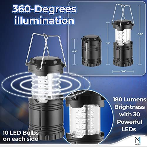 Lanterna de camping cu LED-uri Mata1-SUA, lumină de urgență pentru întreruperi de energie, lumină de lungă durată cu baterie