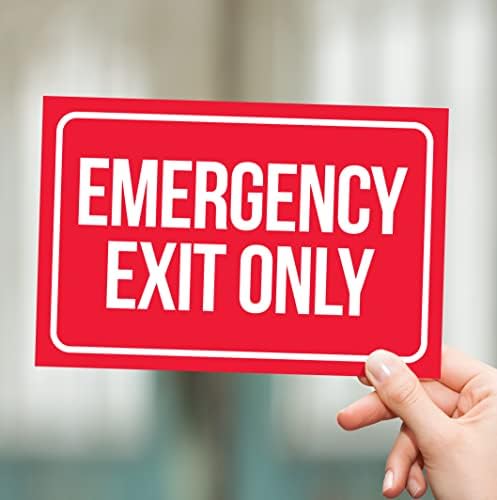 Ieșire de urgență doar semne de autocolant | Decaluri mari pentru uși, birouri, restaurante, magazine, școli, spitale