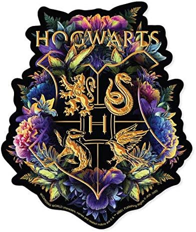 Producții de casă de hârtie Harry Potter Hogwarts Floral Crest Die-Cut 3 Vinil Sticker