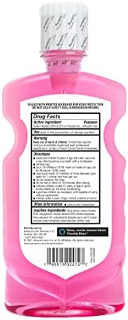 Basics Kids Anticavity fluor Rinse, fără alcool, gumă de mestecat, 500 ml, 16,9 uncii fluide, 1 pachet