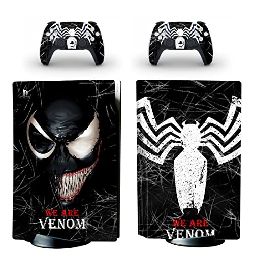 OUMAGA PS5 Skins Stickers PS5 Stickers PS5 Compatibil cu PlayStation 5 Joc Console Controllers PS5 Spiderman Venom