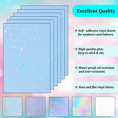 36 de foi a4 dimensiuni holografice autocolante hârtie limpede adezivă film holografic suprapunere holografică 6 stiluri mixte