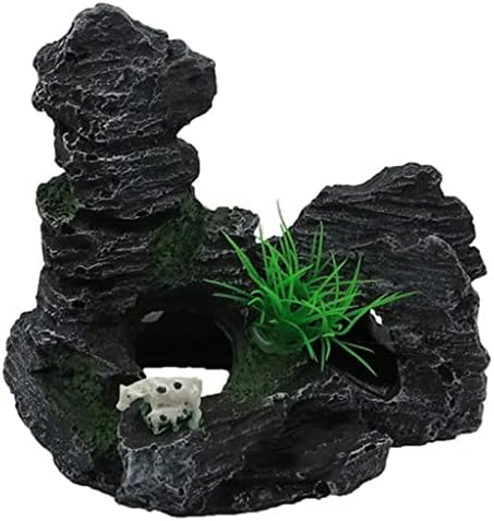 N/A Resin Resin Rockery Mountain View Rock Cave Stone Tree Fish Tank Ornament Decorare Accesorii de acvariu