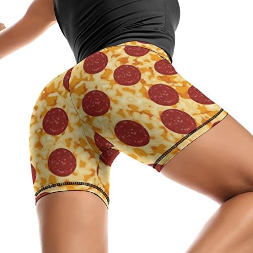 Pepperoni Pizza cu roșii femei antrenament Yoga pantaloni scurți Soft Stretch antrenament atletic pantaloni scurți de alergare