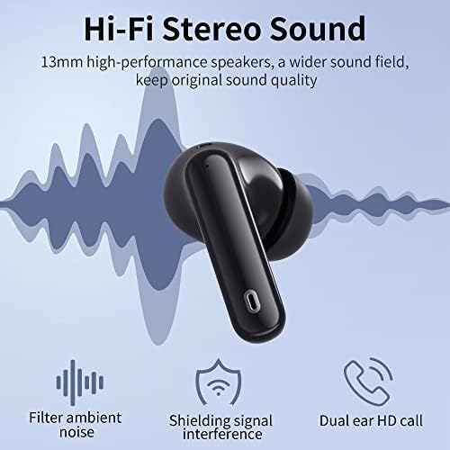 Căști fără fir căști Bluetooth Afișare electrică LED Cascăre căști Active Activare a Zgomotului Active Caleești Hi-Fi Stereo