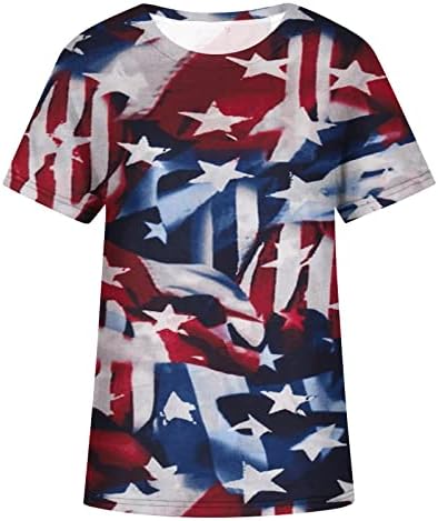 Fete Crewneck Cotton American Flag Floarea Sunului Floral Floral Bluză Grafică Tricouri pentru femei Fall 0s 0s 0s