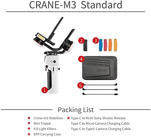 Zhiyun Crane M3 Gimbal Stabilizator portabil cu 3 axe, toate într-un singur Design pentru camere fără oglindă,Smartphone,camere