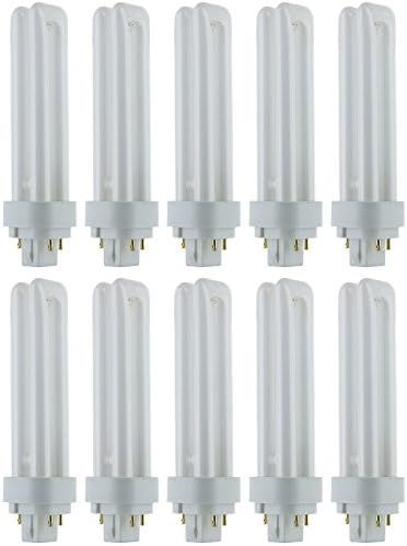 Sunlite PLD18 / E / SP35K/10PK 3500K Alb neutru Fluorescent 18W PLD dublu în formă de U tub dublu becuri CFL cu 4 pini G24q-2