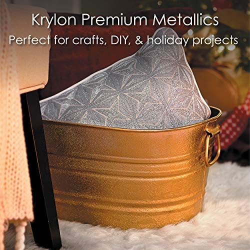 Krylon K01000A07 Premium Metallic Spray Paint seamănă cu placarea reală, aur de 18k, 8 oz