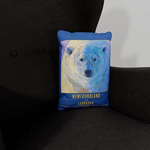 Newfoundland și Labrador Polar Bear Canvas aruncă pernă pentru canapea sau canapea la domiciliu și birou de la pictura uleiului