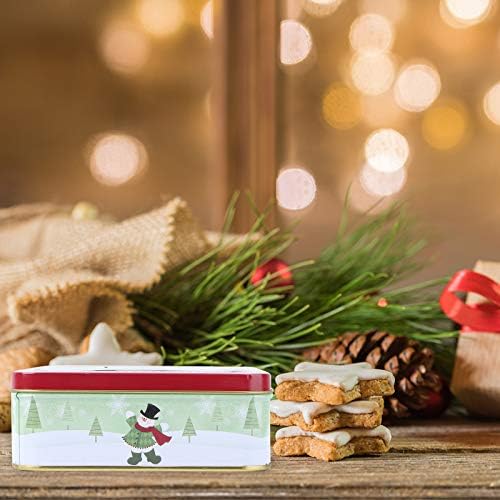 Abaodam Crăciun Cookie-uri pătrat Tinplate bomboane cutie cadou ambalaj cutie de Crăciun copt Ambalaj Cutie pentru a sărbători