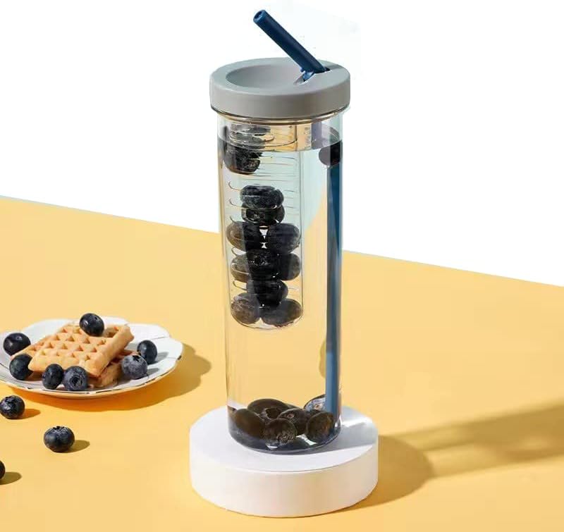 Sticlă de apă pentru infuzor de fructe cu paie - 24 oz / 700 ml portabil cu o capacitate mare de capacitate de apă stropită