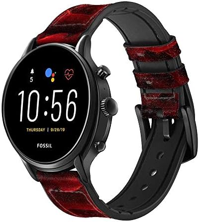 CA0483 Red Arowana Fish Scale Smart Smart Watch curea pentru fosile hibride smartwatch nate, latitudine hibridă HR, dimensiunea
