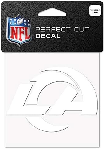 WINCRAFT NFL LOS ANGELES RAMS 4X4 Decaluri alb -tăiat perfect, o dimensiune, culoarea echipei