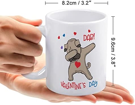 Cafea amuzantă de pug mugdab! Mug de Ziua Îndrăgostiților 11 oz Cupa de cafea amuzantă Cupa Cândă Cană de Ziua Îndrăgostiților