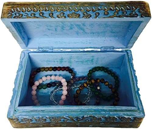 S.B.Arts premium din lemn mini bijuterii cutia de design floral-theart pentru doamne-evrevelle depozitare carcase-antique look-tradițional