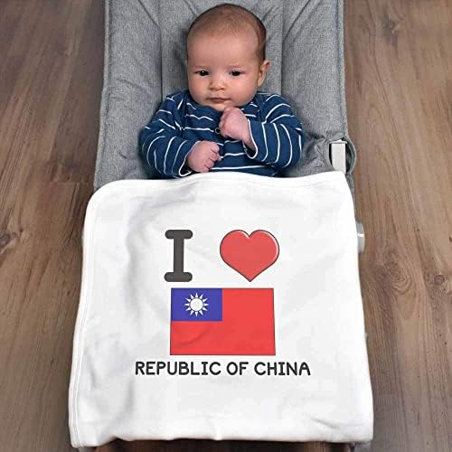 Azeeda 'I Love Republica China' Bumbac Bumbac Pătură / șal
